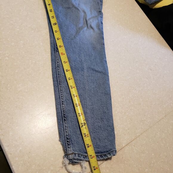 AGOLDE Jeans Womens size 30 Straight Leg Button Fly Raw Hem Premium Denim - Picture 9 of 9